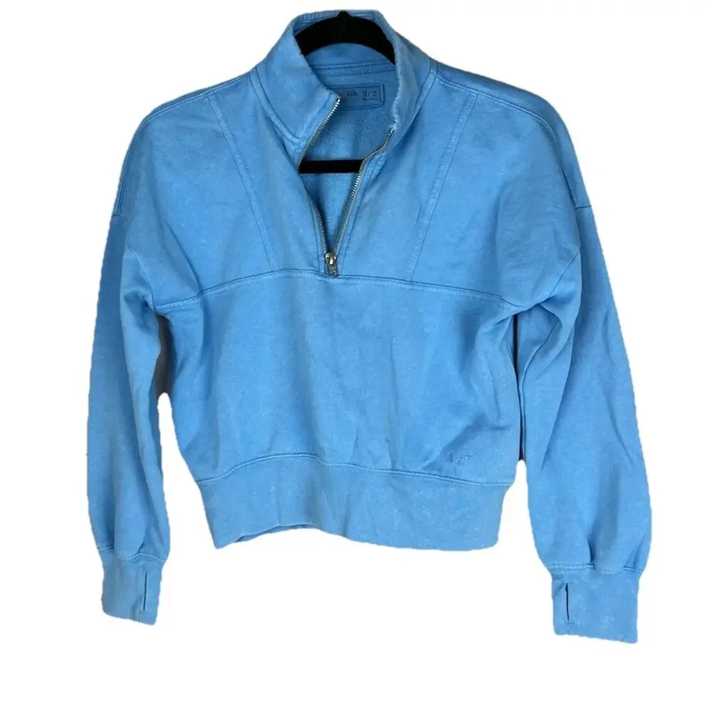 Abercrombie Kids Girls Blue Sweatsuit Set Size 11 12 Pant Sweatshirt Zip Pull On